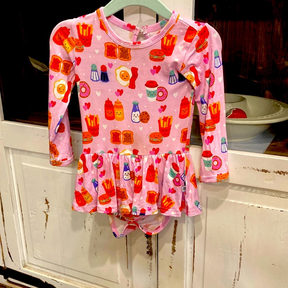 Little Bum Bums Love at First Bite Long Sleeve Ruffle Dress